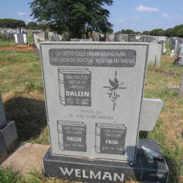 WELMAN Frik 1956- & Nellie 1952 :: WELMAN Daleen 1993-2016