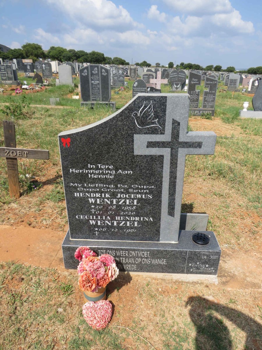 WENTZEL Hendrik Jocewus 1958-2020 & Cecillia Hendrina 1961- 