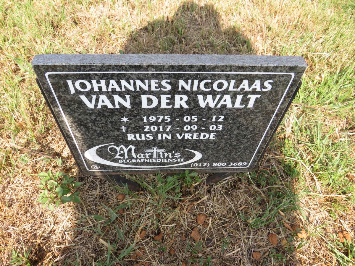 WALT Johannes Nicolaas, van der 1975-2017