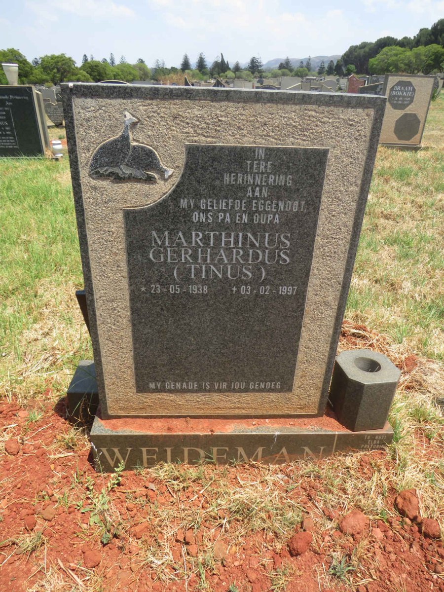WEIDEMAN Marthinus Gerhardus 1938-1997