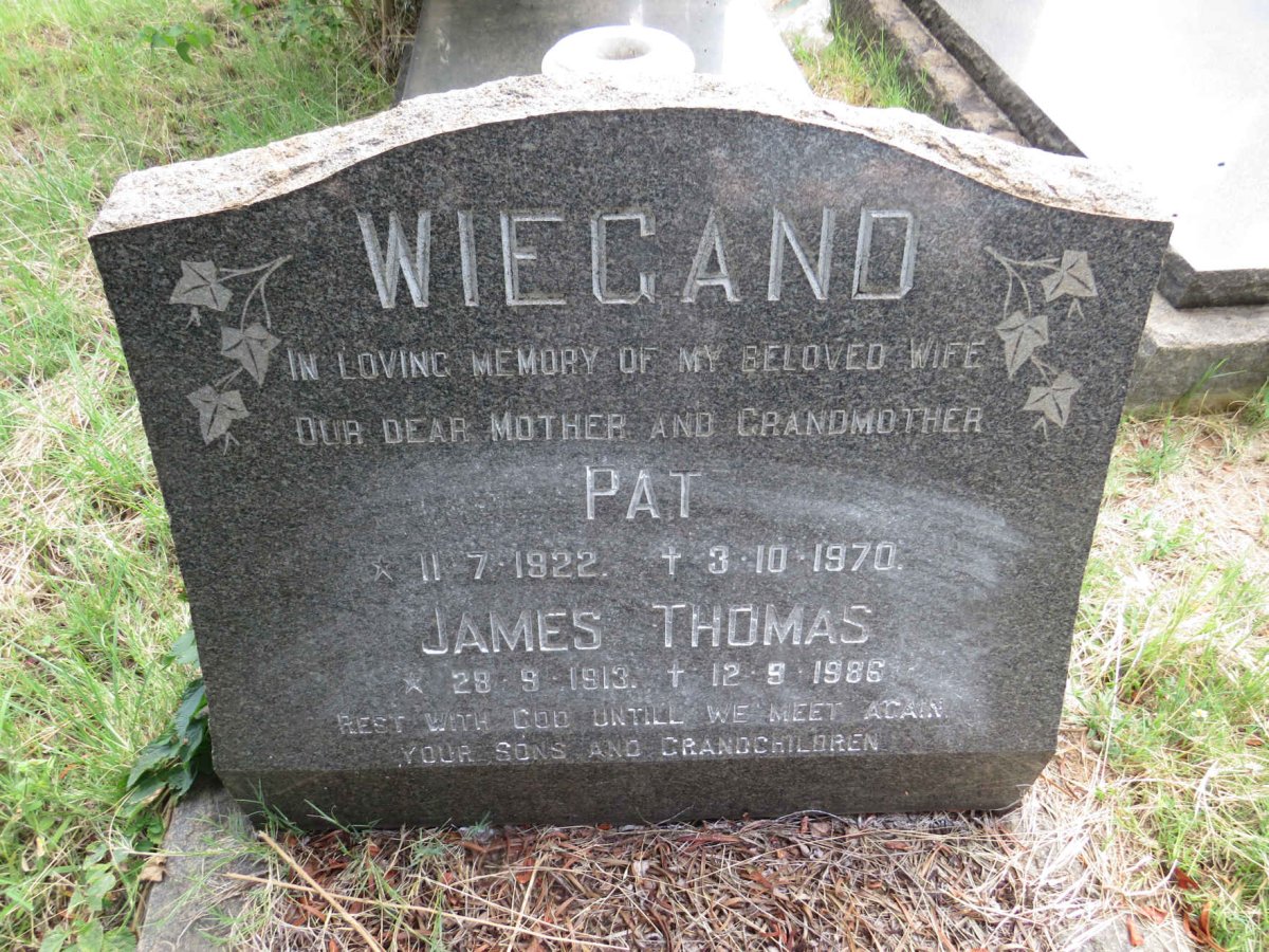 WIEGAND James Thomas 1913-1986 & Pat 1922-1970