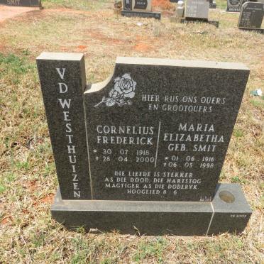 WESTHUIZEN Cornelius Frederick v.d. 1918-2000 & Maria Elizabeth SMIT 1916-1998