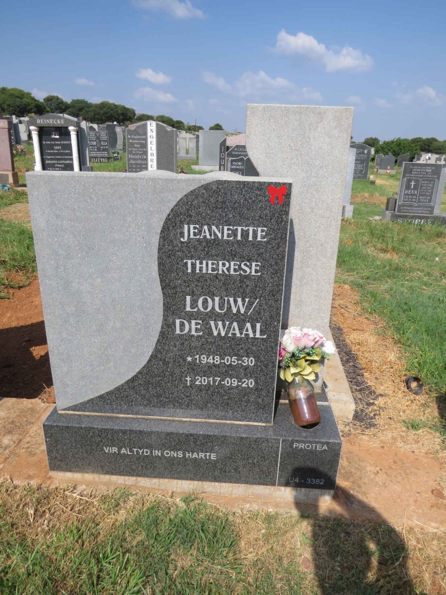 WAAL Jeanette Therese, de nee LOUW 1948-2017