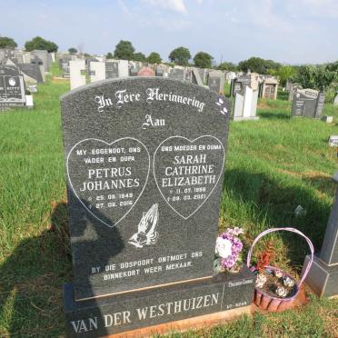 WESTHUIZEN Petrus Johannes, van der 1949-2016 & Sarah Cathrine Elizabeth 1958-2021