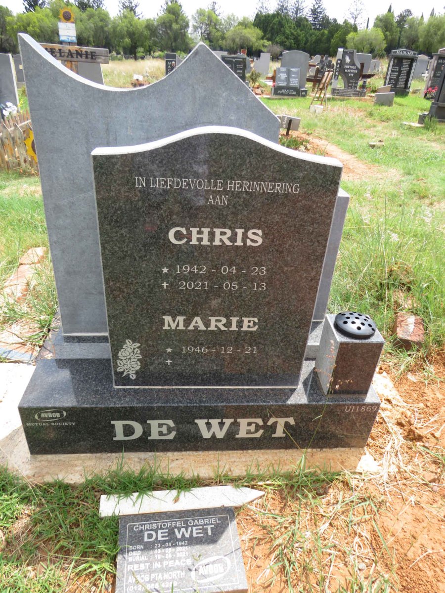 WET Chris, de 1942-2021 & Marie 1946- 