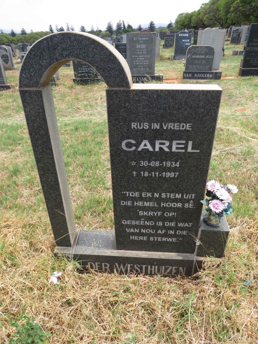 WESTHUIZEN Carel, van der 1934-1997