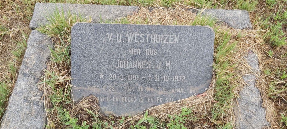 WESTHUIZEN Johannes J.M., v.d. 1905-1972