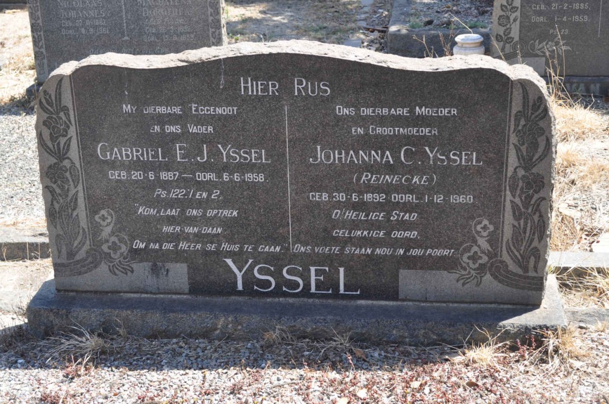YSSEL Gabriel E.J. 1887-1958 &amp; Johanna C. REINECKE 1892-1960