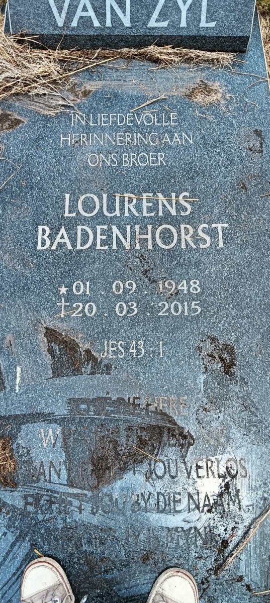 ZYL Lourens Badenhorst, van 1948-2015