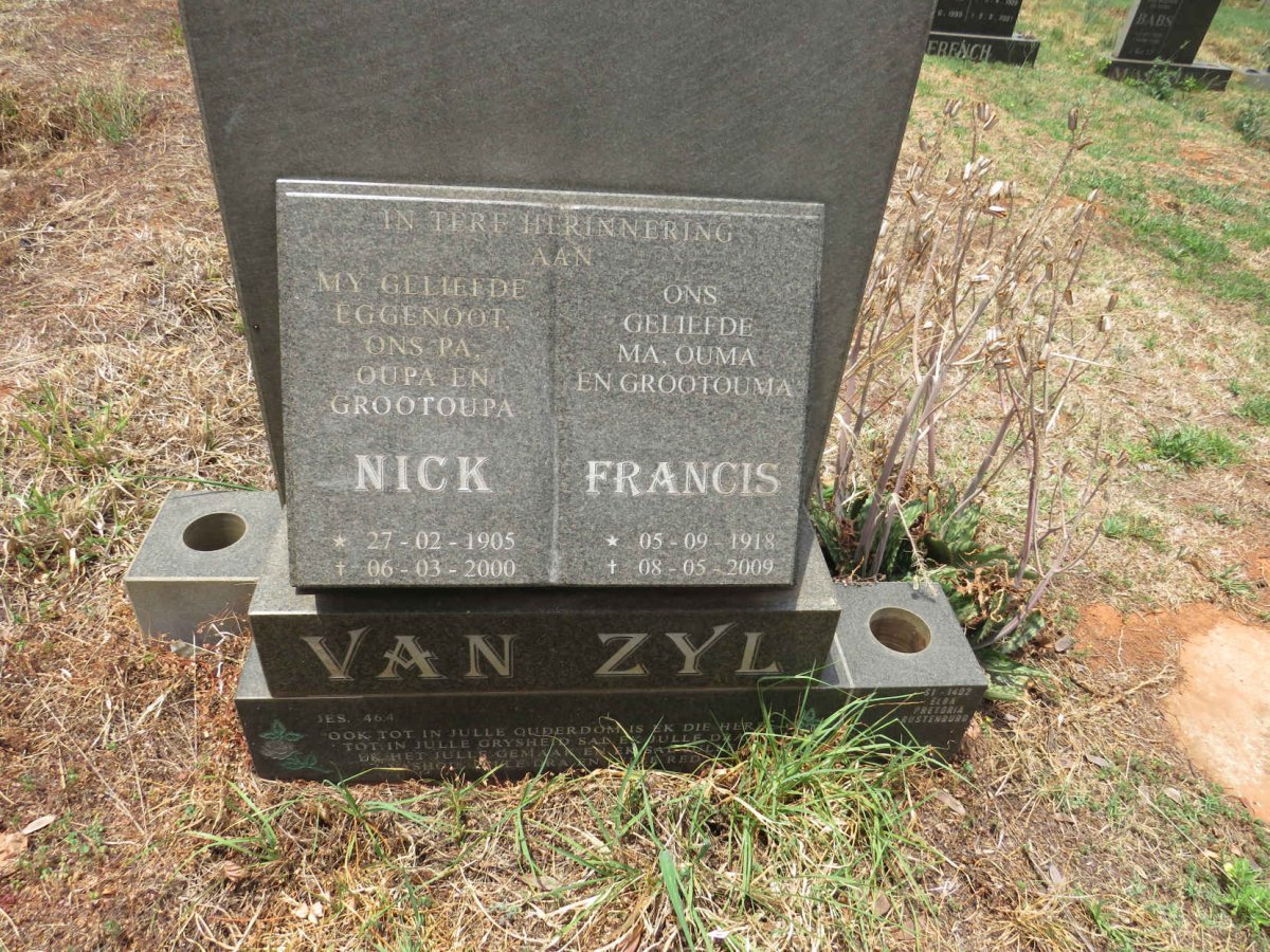 ZYL Nick, van 1905-2000 & Francis 1918-2009