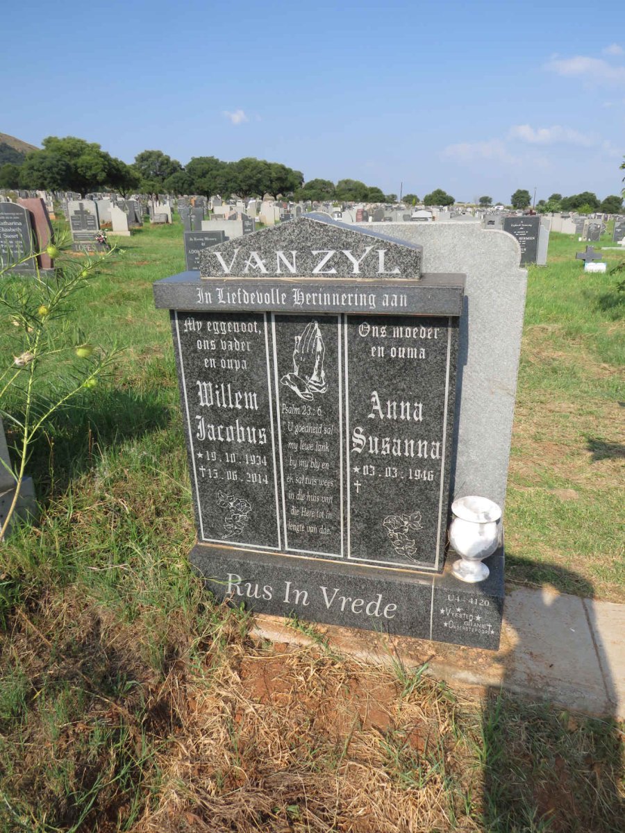 ZYL Willem Jacobus, van 1934-2014 & Anna Susanna 1946-