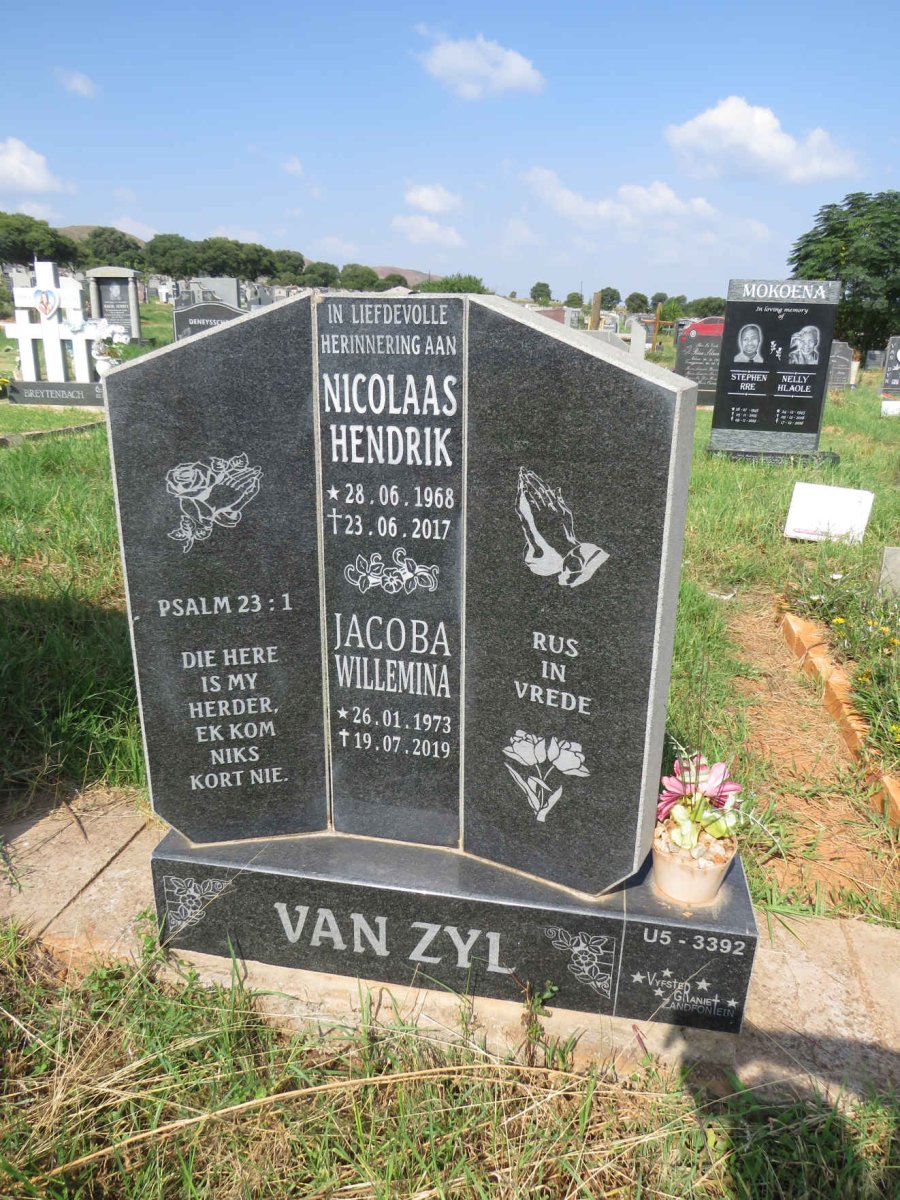 ZYL Nicolaas Hendrik, van 1968-2017 & Jacoba Willemina 1973-2019