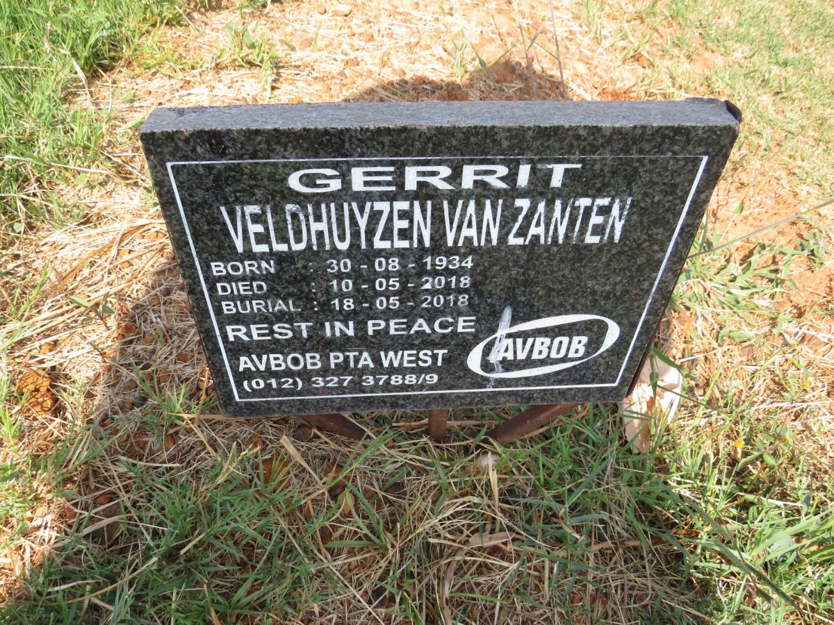 ZANTEN Gerrit, VELDHUYZEN VAN 1934-2018 & Hester Jacoba 1939- _2