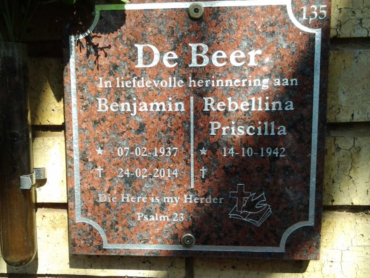BEER Benjamin, de 1937-2014 &amp; Rebellina Priscilla 1942-