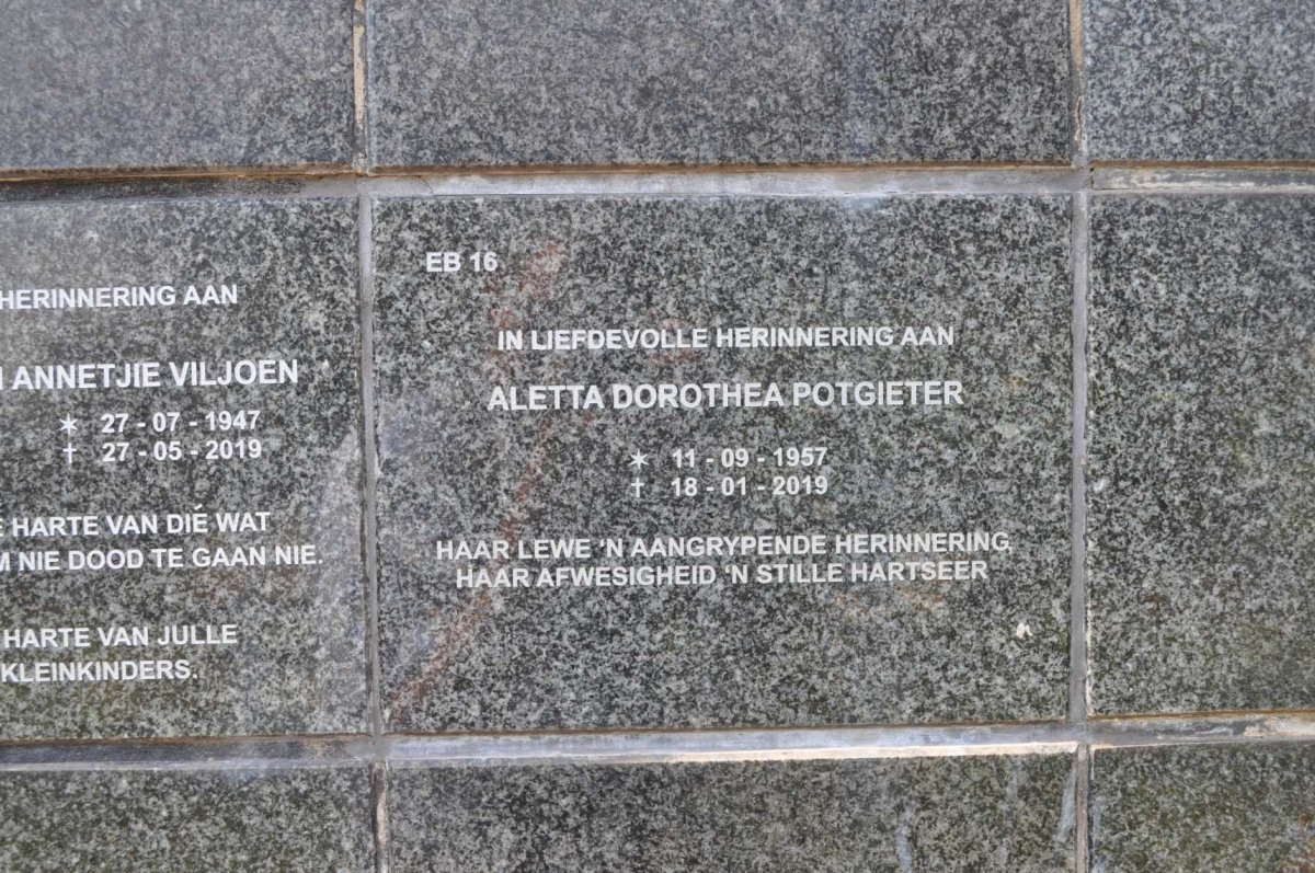 POTGIETER Aletta Dorothea 1957-2019