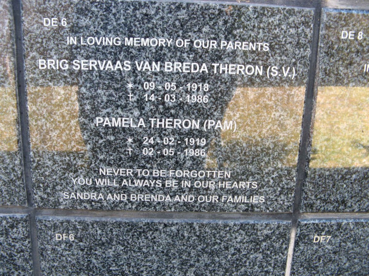 BREDA Servaas, van 1918-1986 &amp; Pamela 1919-1986