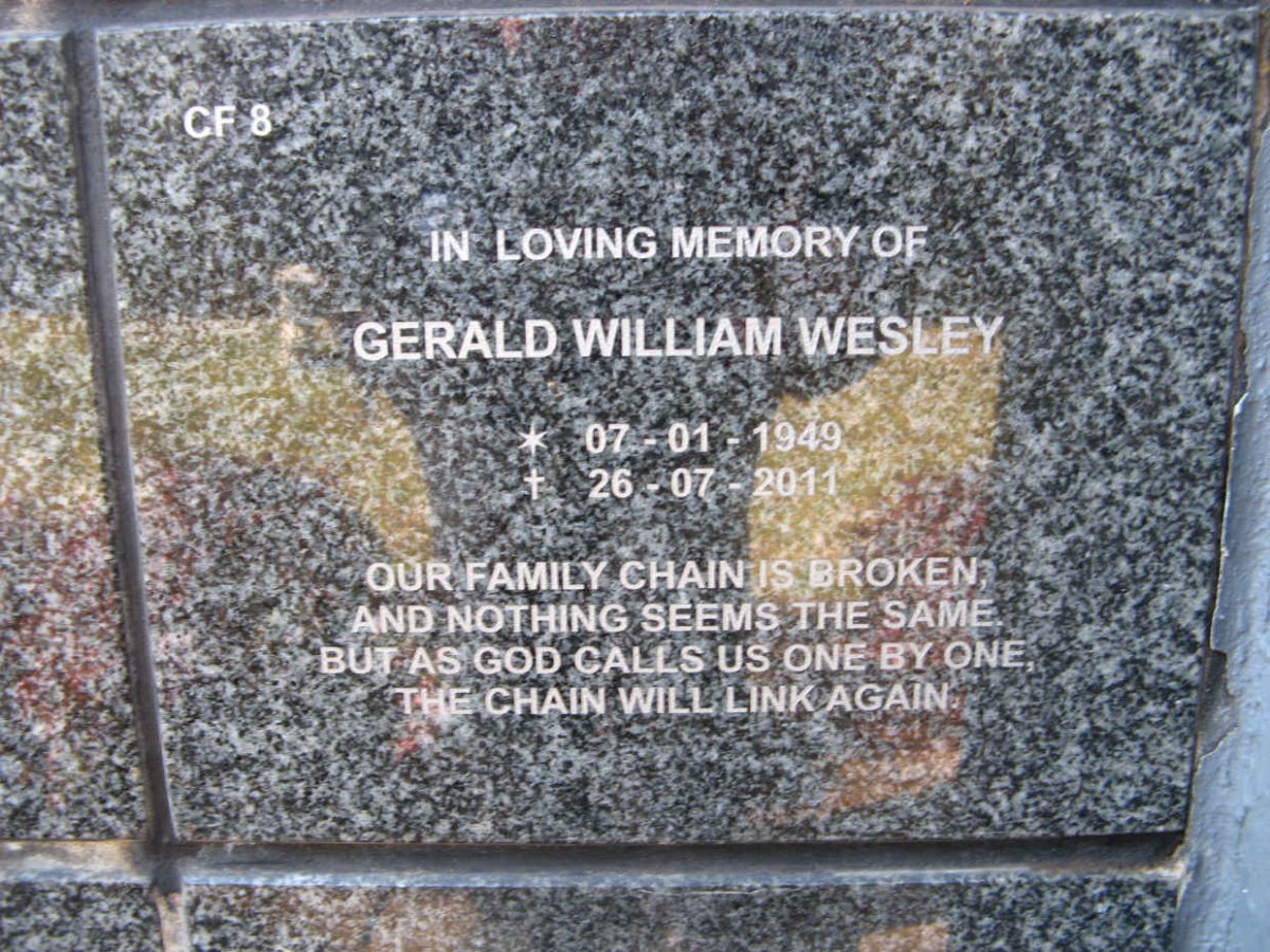 WESLEY Gerald William 1949-2011