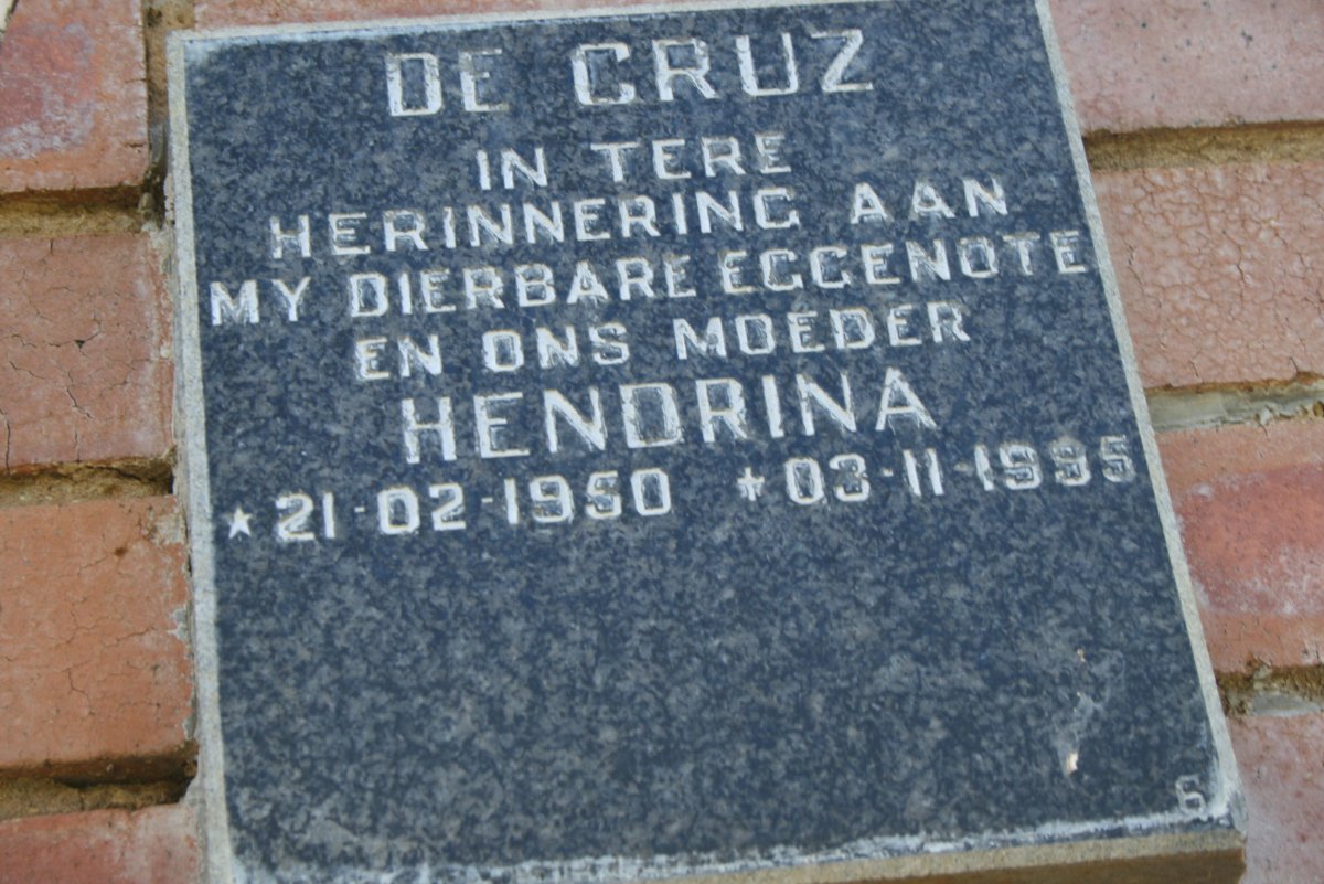 CRUZ Hendrina, de 1950-1995