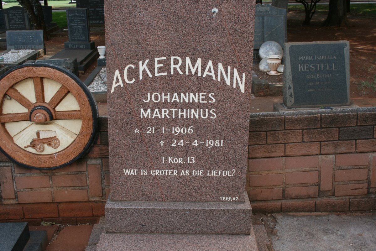 ACKERMAN Johannes Marthinus 1906-1981