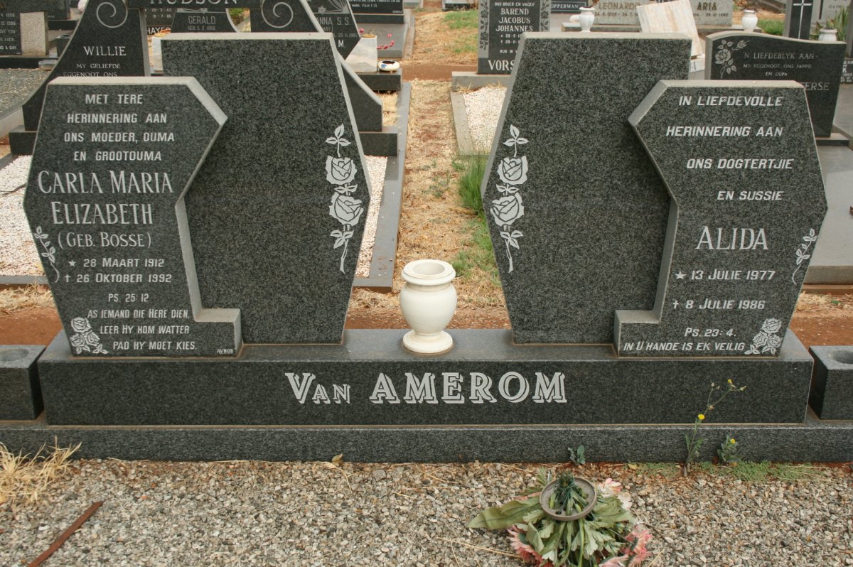 AMEROM Carla Maria Elizabeth, van nee BOSSE 1912-1992 :: VAN  AMEROM Alida 1977-1986
