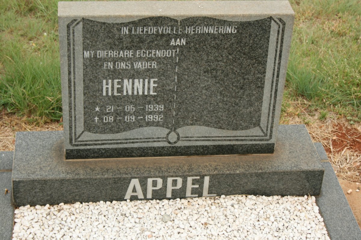APPEL Hennie 1939-1992