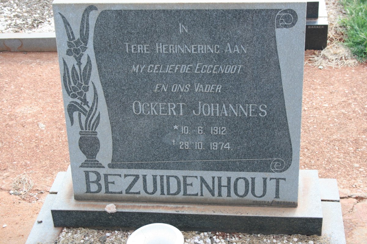 BEZUIDENHOUT Ockert Johannes 1912-1974