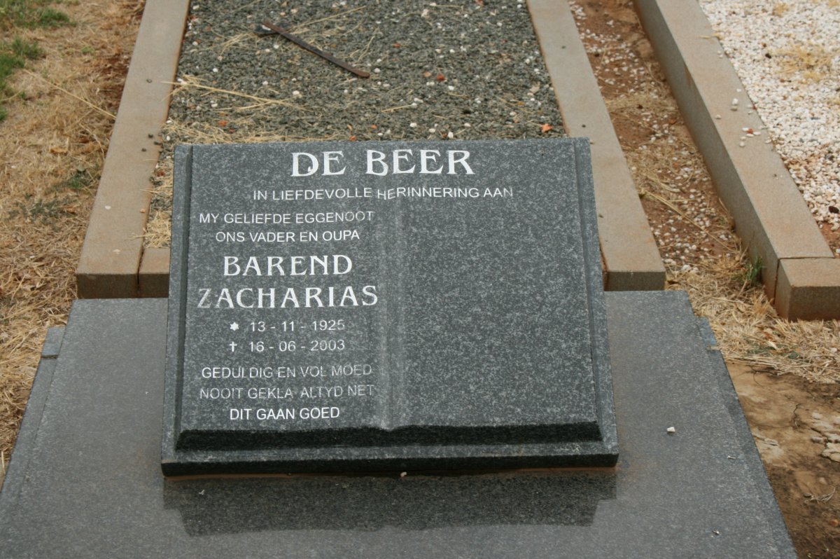 BEER Barend Zacharias, de 1925-2003