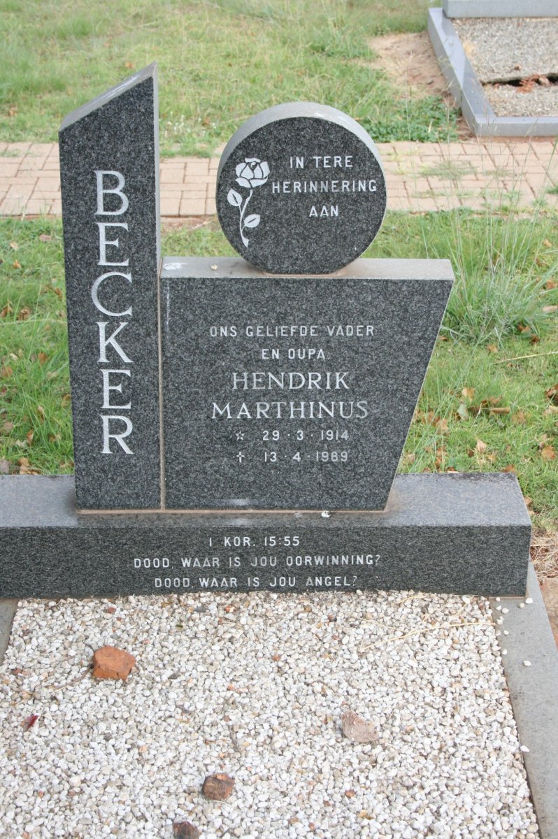 BECKER Hendrik Marthinus 1914-1989