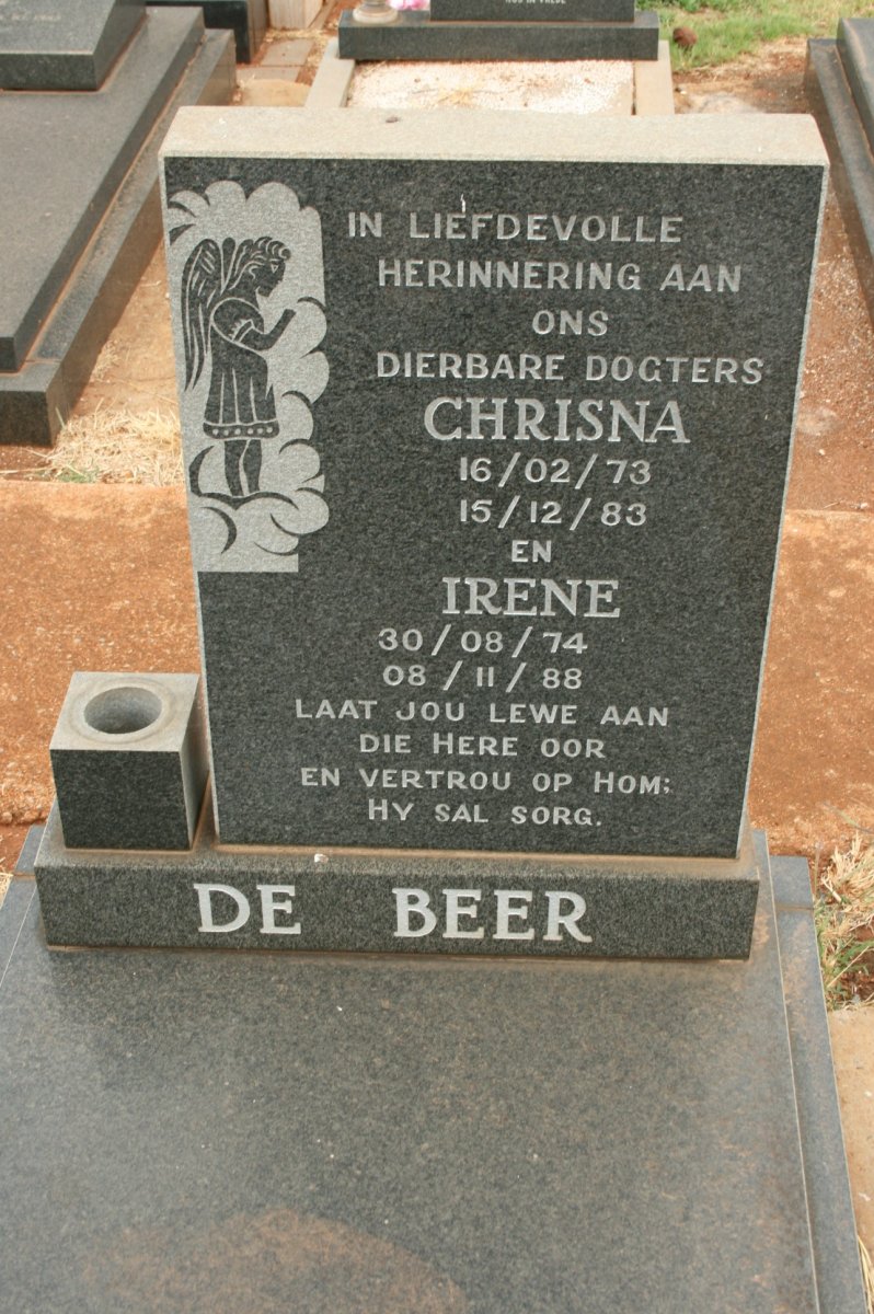 BEER Chrisna, de 1973-1983 :: DE BEER Irene 1974-1988