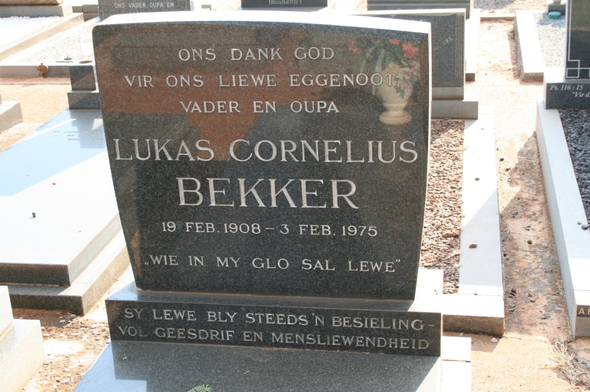 BEKKER Lukas Cornelius 1908-1975