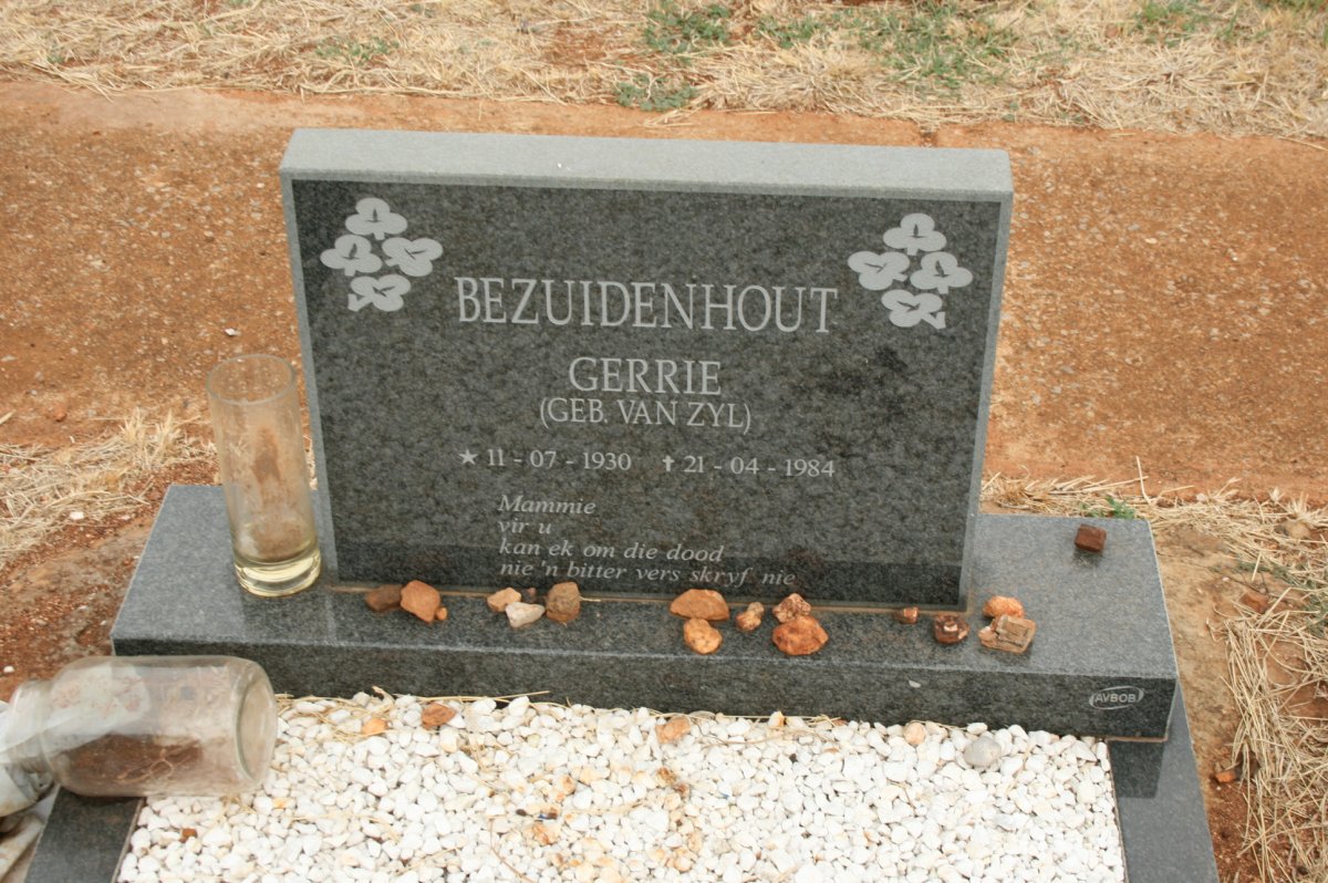 BEZUIDENHOUT Gerrie nee VAN ZYL 1930-1984