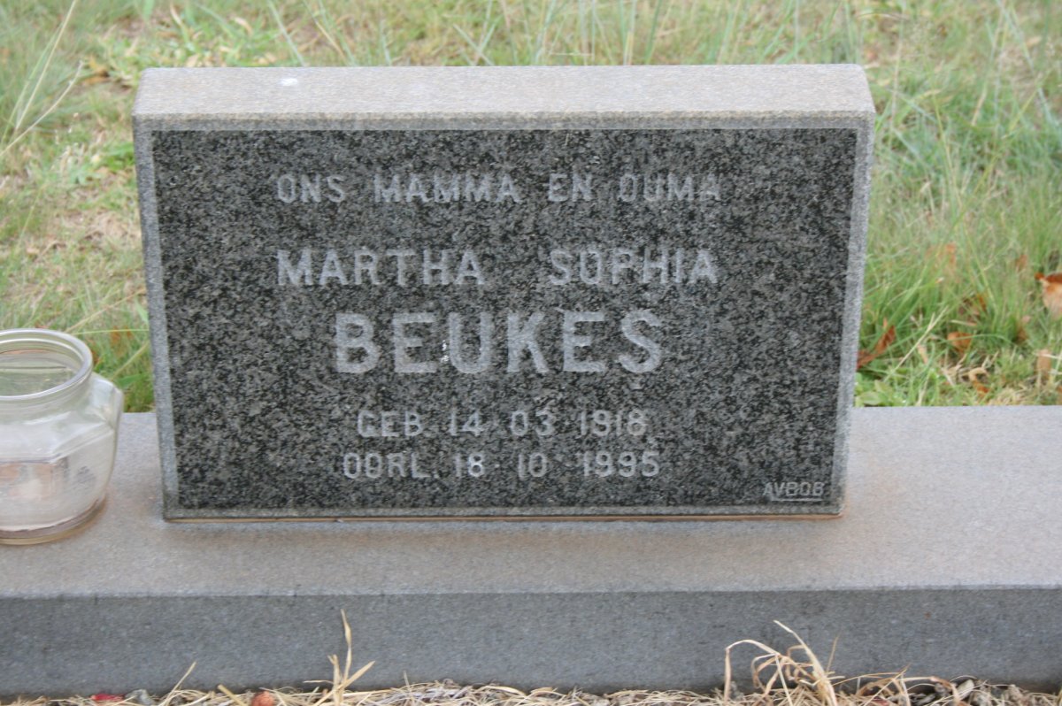 BEUKES Martha Sophia 1918-1995