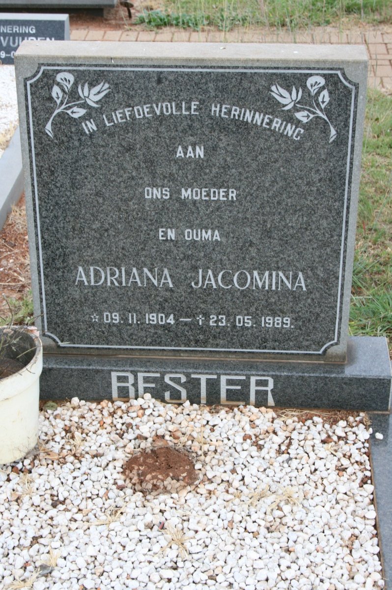 BESTER Adriana Jacomina 1904-1989