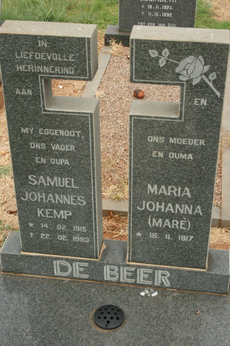 BEER Samuel Johannes Kemp, de 1915-1993 &amp; Maria Johanna MARE 1917-