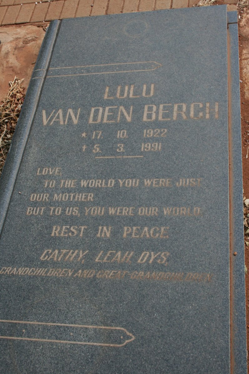 BERGH Lulu, van den 1922-1991