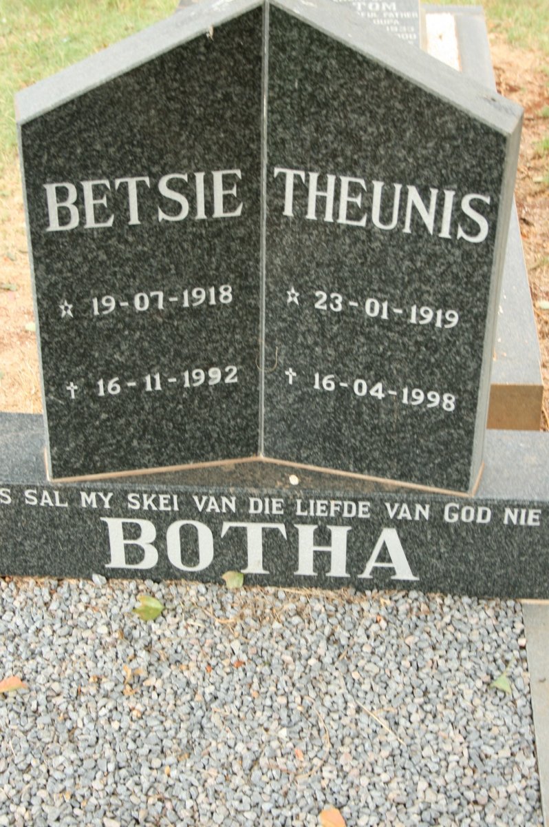 BOTHA Theunis 1919-1998 &amp; Betsie 1918-1992