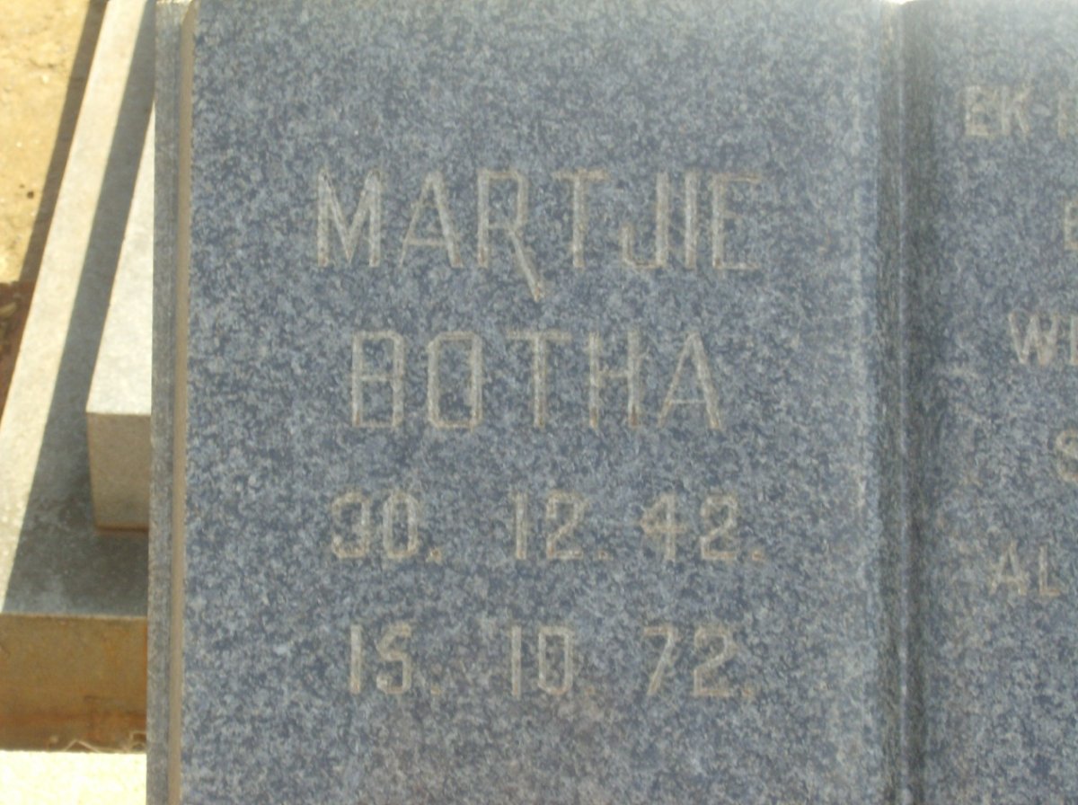 BOTHA Martjie 1942-1972