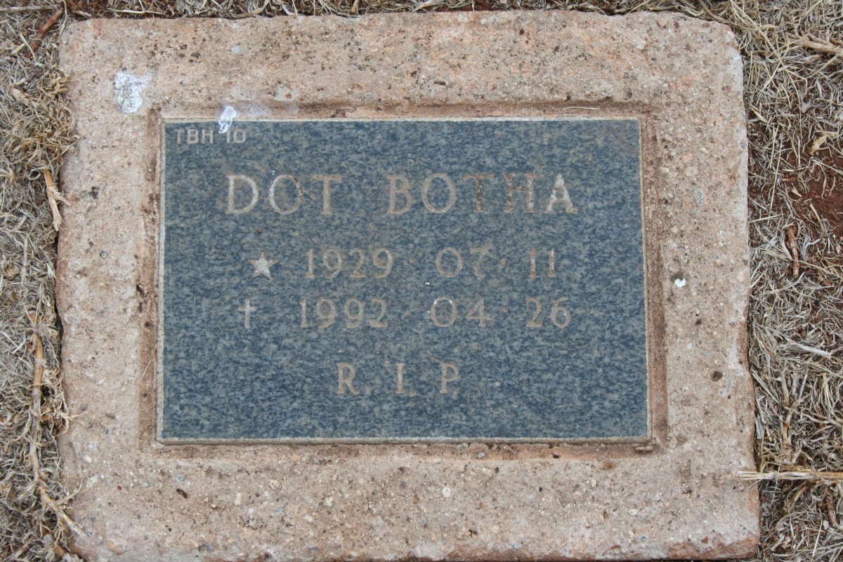 BOTHA Dot 1929-1992