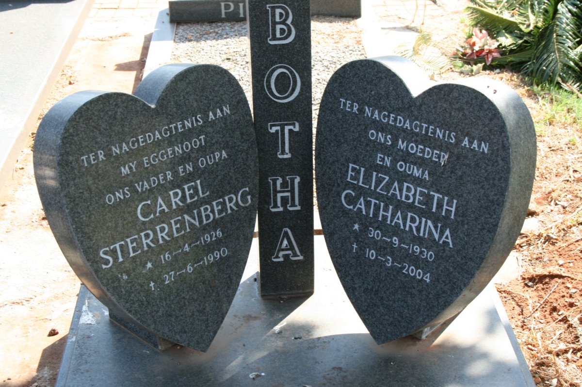 BOTHA Carel Sterrenberg 1926-1990 &amp; Elizabeth Catharina 1930-2004