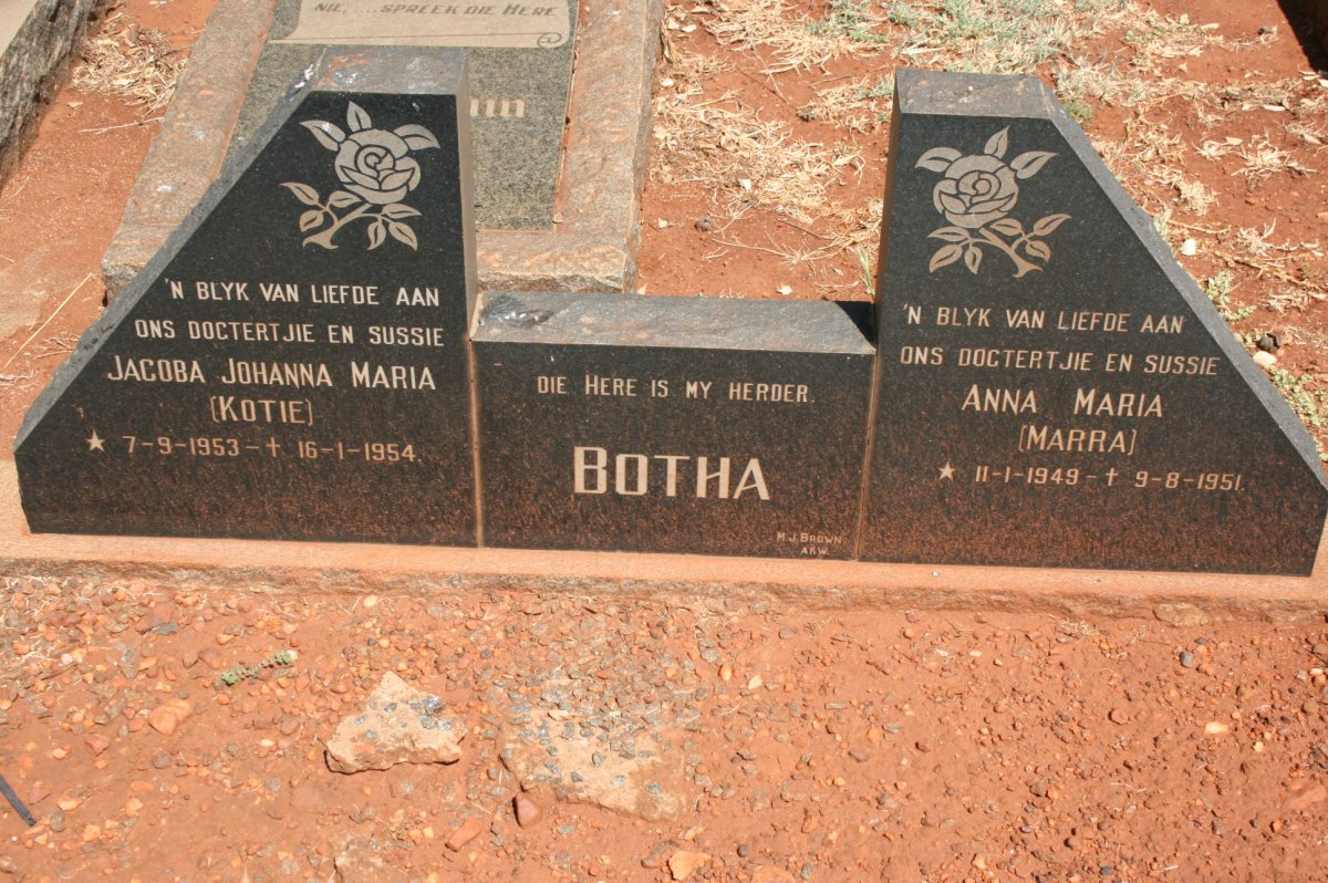 BOTHA Anna Maria 1949-1951 :: BOTHA Jacoba Johanna Maria 1953-1954