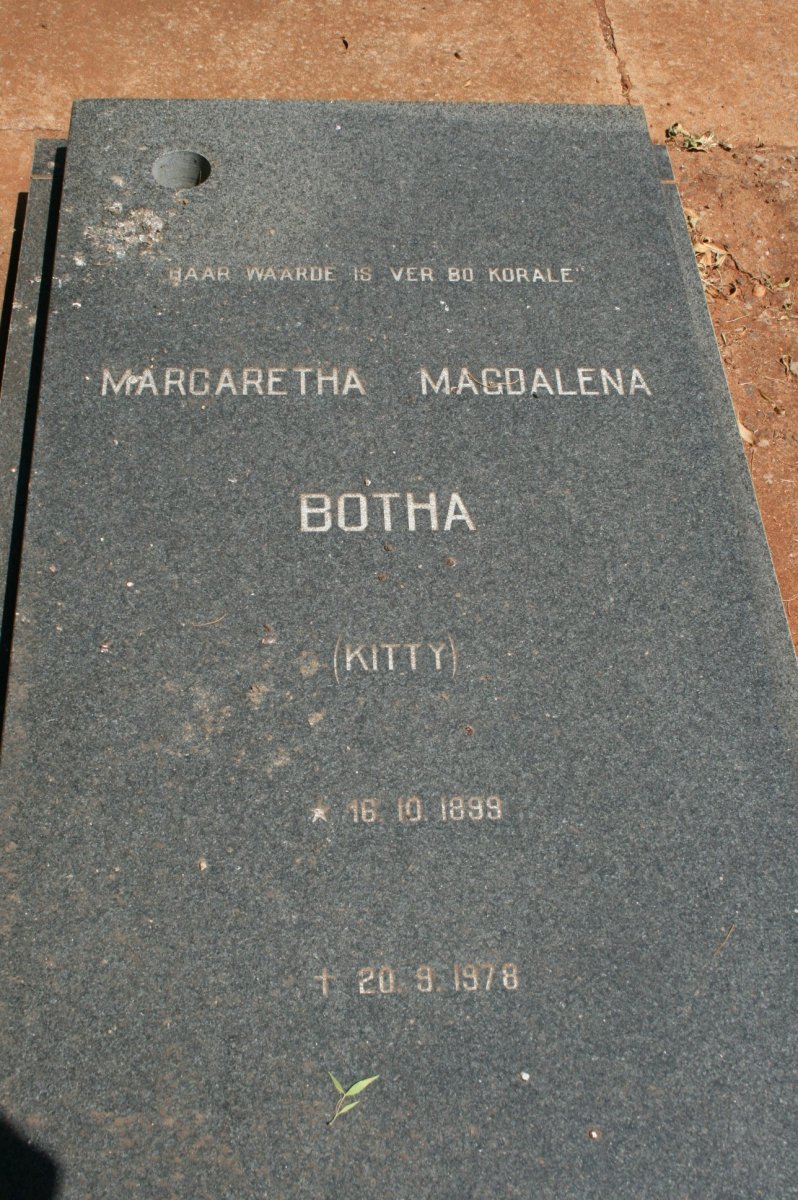 BOTHA Margaretha Magdalena 1899-1978