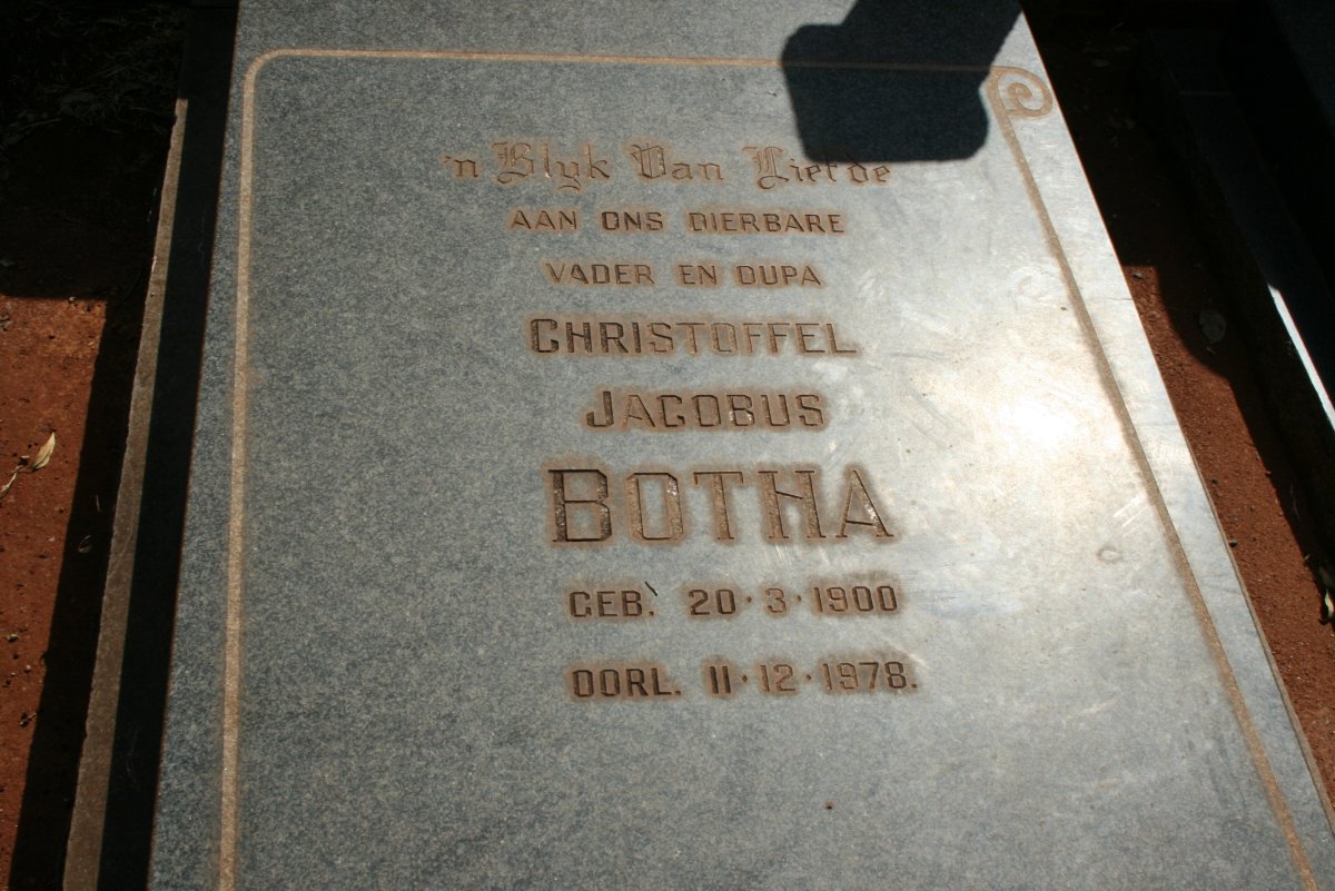 BOTHA Christoffel Jacobus 1900-1978