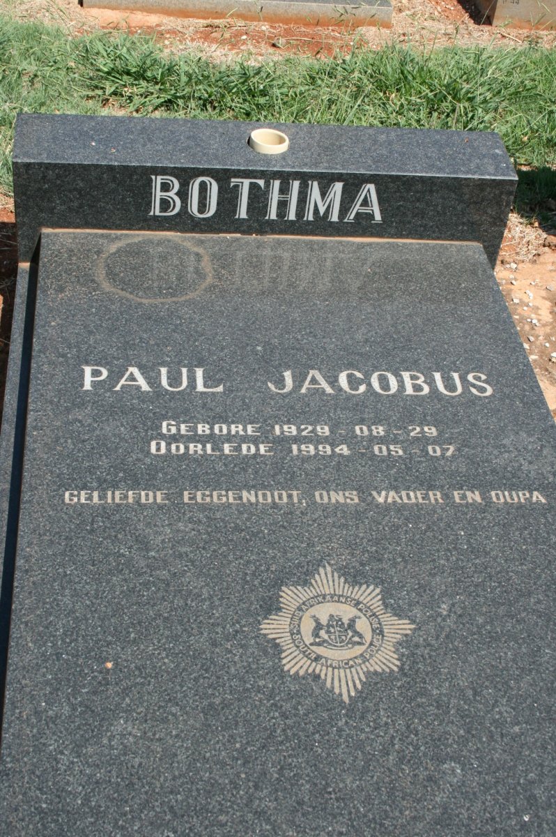 BOTHMA Paul Jacobus 1929-1994