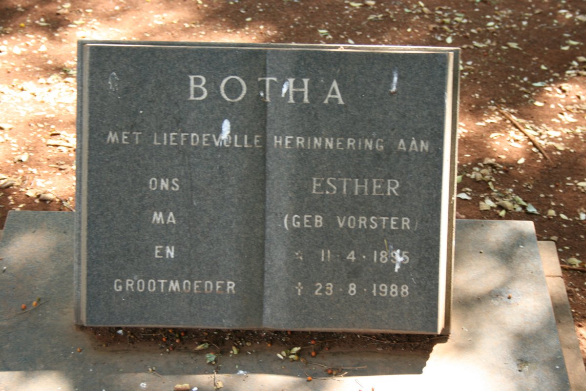 BOTHA Esther nee VORSTER 1895-1988