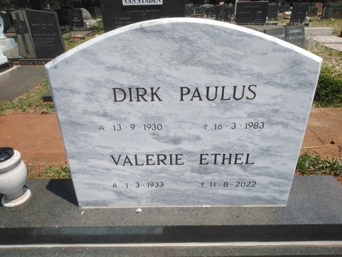 BOSCH Dirk Paulus 1930-1983 &amp; Valerie Ethel 1933-2022
