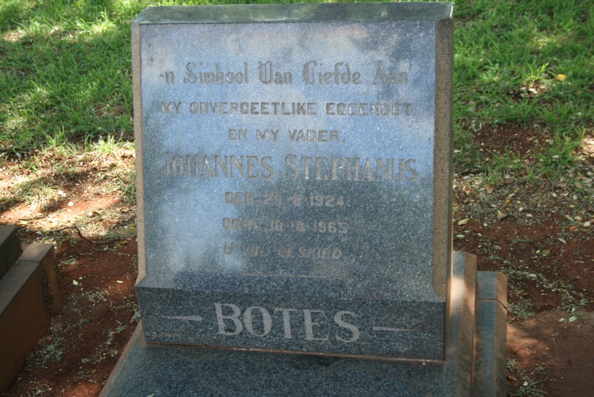 BOTES Johannes Stephanus 1924-1965
