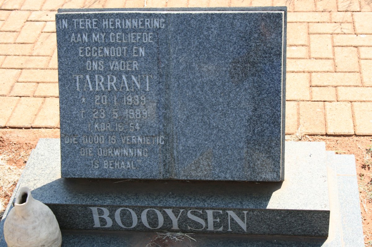 BOOYSEN Tarrant 1939-1989