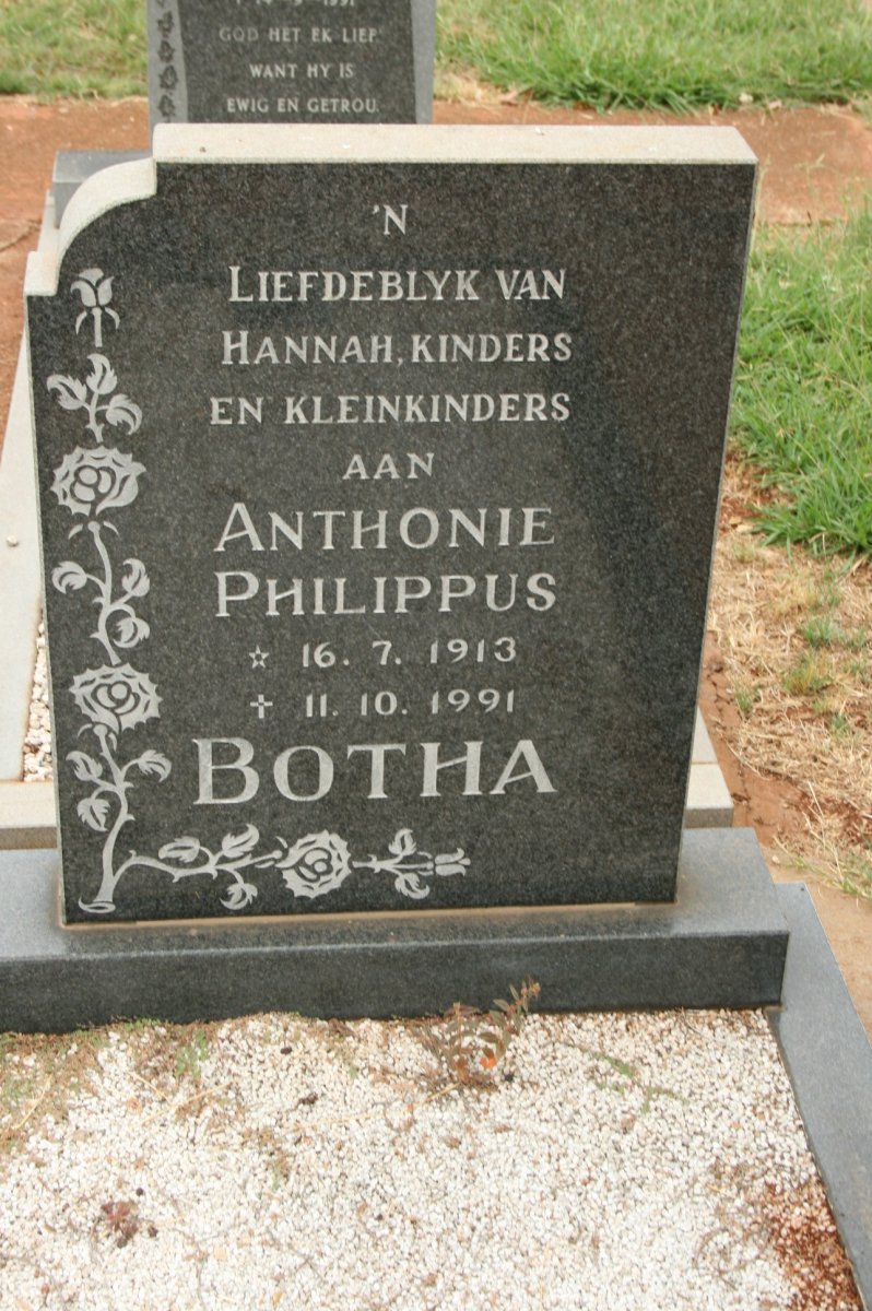 BOTHA Anthonie Philippus 1913-1991