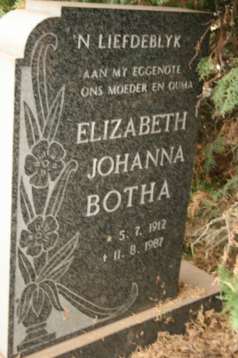 BOTHA Elizabeth Johanna 1912-1987
