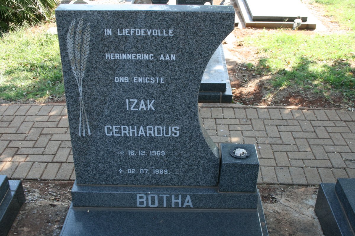 BOTHA Izak Gerhardus 1969-1989